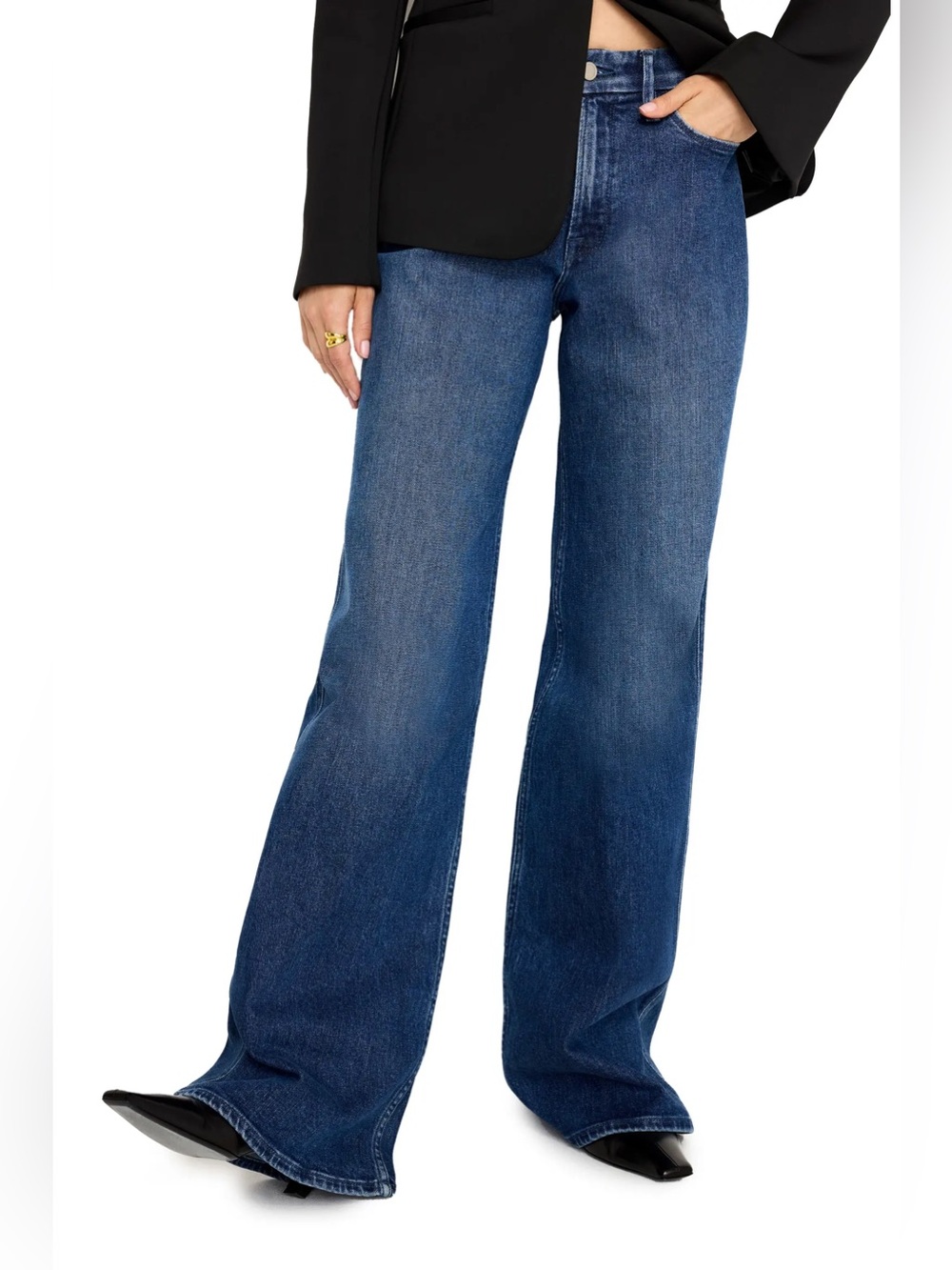Good American Good Skate High Rise Wide Leg Jeans 34” Inseam Size 4/27, NWT - Picture 4 of 16